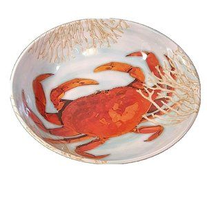 Ocean Crab Sea Life Beach Melamine Melmac Salad Se